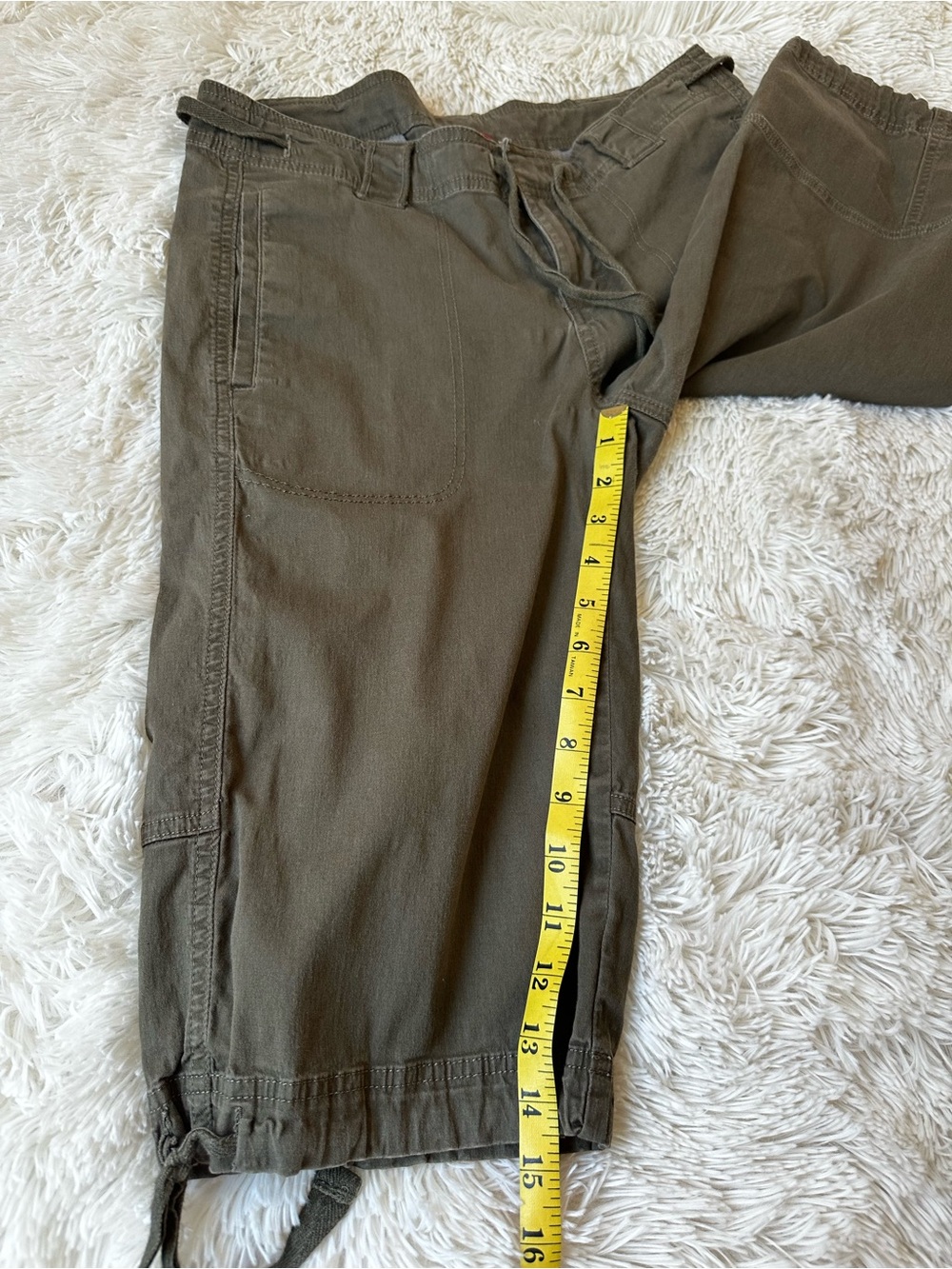THE NORTH FACE Olive Green Cotton Stretch Hiking Capri Pants Size 6 Outdoor - Picture 5 of 9